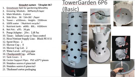 Vertical Hydroponic Aeroponic Growtower Sustainable Hydroponic System
